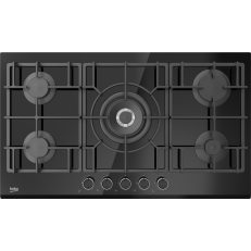 BEKO Hob Built In 5 Gas Black 90cm 