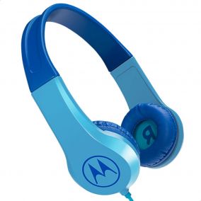 MOTOROLA Squads 200 Kids Wired Headphones with Anti-Allergic Cushion and In-Line Microphone - Blue