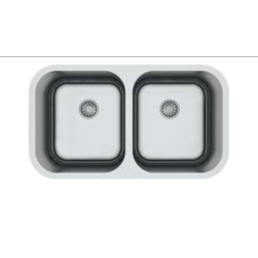 ELBA Sink Undermount 2 Bowl Corner Round 82CM