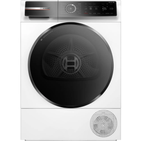 BOSCH Dryer Series 8 Freestanding Heat Pump EcoSilence Drive Touch Dail Silver Inox 9KG 